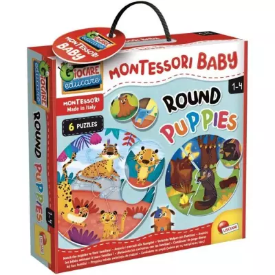 Jeu de logique Montessori - Associez chiots et mères - Découverte des animaux