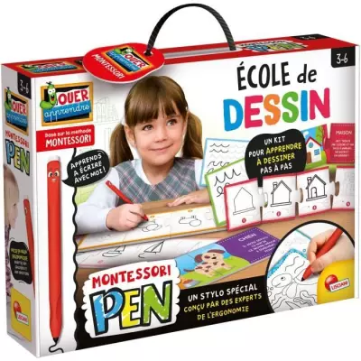 Kit de dessin Montessori Pen - Activités créatives - Stylo ergonomique et tableaux effaçables
