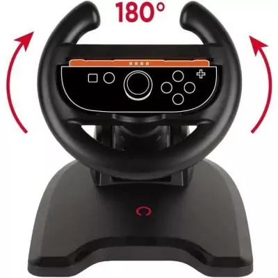 Volant Racing Wheel - Manette Joy-Con Nintendo Switch 2 - Konix - Compatible Mario Kart World - Fixation ventouse - Noir
