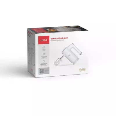 Batteur électrique LIVOO 250W - 5 vitesses - Fonction turbo - Blanc
