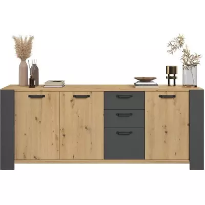 Buffet LOFT Parisot - Style chêne artisan - Fabriqué en France