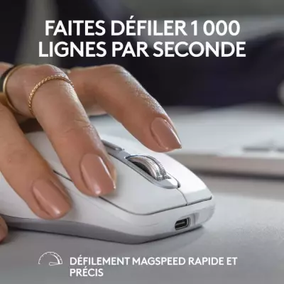 Souris Logitech MX Anywhere 3S Rose - Compacte, Silencieuse et 8K DPI