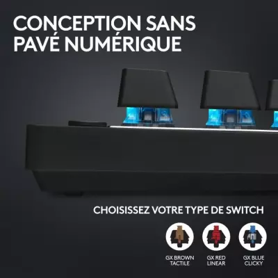 Clavier gamer sans fil Logitech G Pro X TKL Lightspeed - Noir