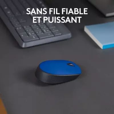 Souris Logitech M171 Sans Fil Ambidextre Bleu - Compacte et Ergonomique
