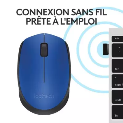 Souris Logitech M171 Sans Fil Ambidextre Bleu - Compacte et Ergonomique