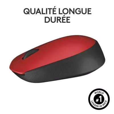 Souris Logitech M171 Sans Fil Ambidextre - Rouge