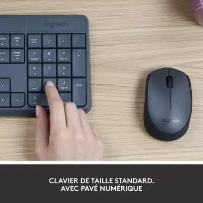 Ensemble clavier souris Logitech MK235 Sans fil - Compact et pratique