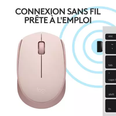 Souris Logitech M171 Sans Fil Ambidextre Rose - Compacte et pratique
