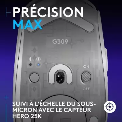 Souris gamer sans fil Logitech G309 - Blanche: compacte et performante