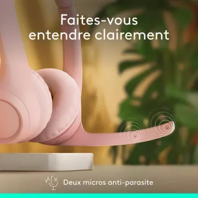 Casque Sans fil Logitech Zone 300 Rose - Compact et performant