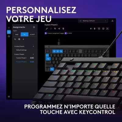 Clavier gamer Logitech G515 TKL - Mécanique RGB Noir