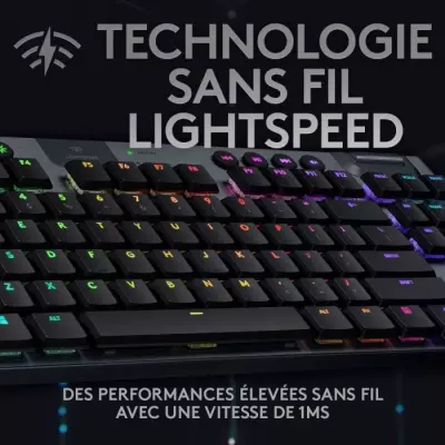 Clavier gamer sans fil Logitech G915 TKL noir - Rétroéclairé
