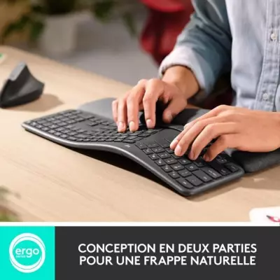 Clavier ergonomique sans fil Logitech ERGO K860 - Design noir