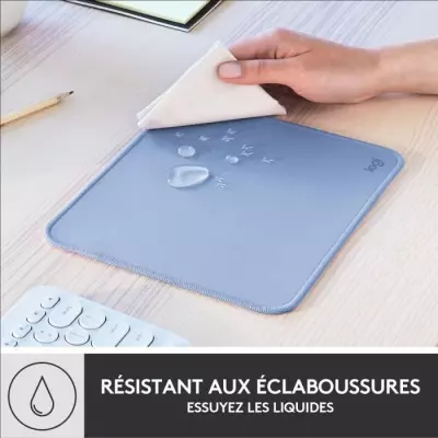 Tapis de souris Logitech Studio - Bleu Gris - Glissement facile