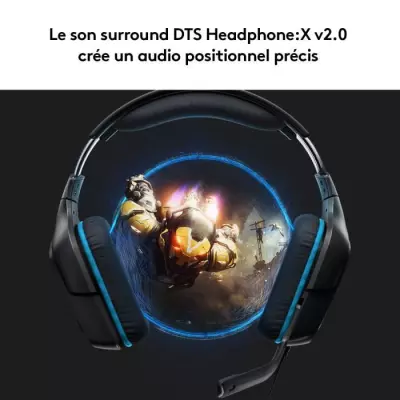 Casque gamer filaire Logitech G432 avec micro - Noir