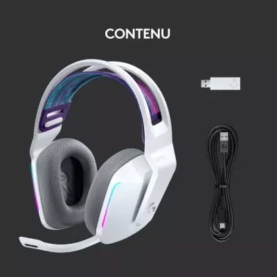 Casque gamer sans fil Logitech G733 Lightspeed blanc - Performances exceptionnelles