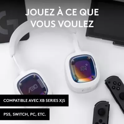 Casque gamer sans fil Logitech G A30 - PS, PC, Mobile - Blanc