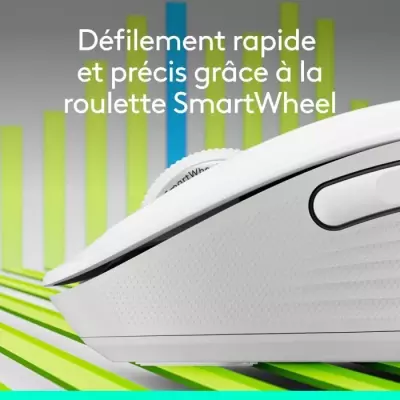 Souris Logitech M650 Blanche Sans Fil Silencieuse - Compacte et ergonomique