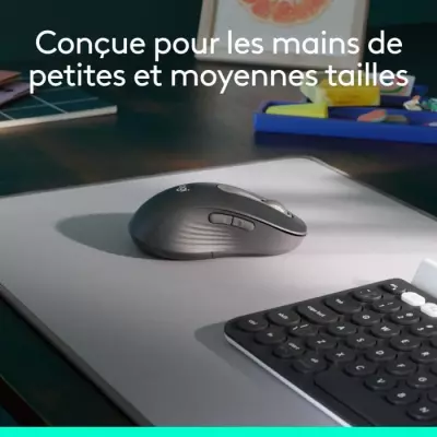 Souris sans fil Logitech M650 Gaucher Graphite - Compact et ergonomique