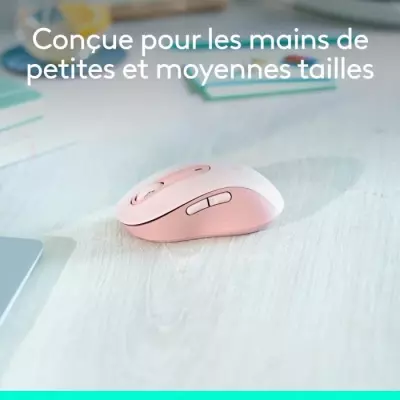 Souris sans fil Logitech M650 - Rose Silencieuse