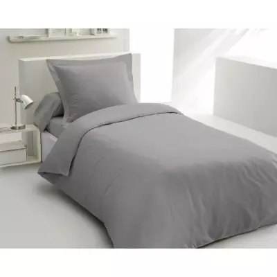 Parure de Couette Lovely Home 140x200 cm - 100% Coton - Gris Clair