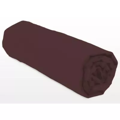Drap-housse Marron - LOVELY HOME - 180x200+25 cm