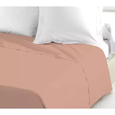 Drap Plat Coton 100% 180x290cm Rose - Éco-responsable Oeko-Tex