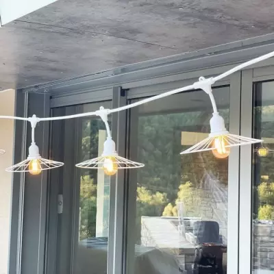 Guirlande lumineuse extérieur LUMISKY - Chic Blanc Chaud - 6 m - 10 ampoules filament - E27 - LED