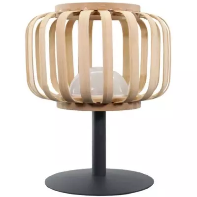 Lampe de table sans fil en bambou naturel - LUMISKY - H25 cm