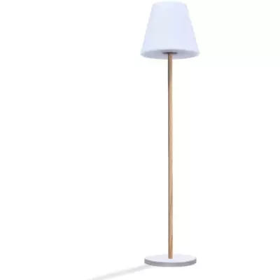 Lampe de table solaire et rechargeable LUMISKY STANDY MINI WOOD SOLAR H25 cm - LED blanc chaud et blanc dimmable