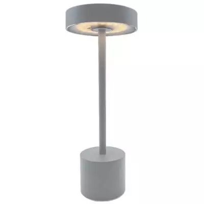 Lampe de table sans fil LUMISKY - ROBY GREY 30cm - Touch en aluminium - Gris clair - LED
