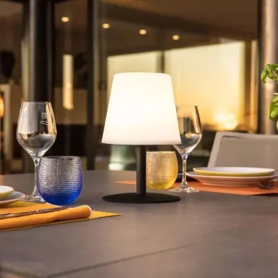 Lampe de table sans fil LUMISKY Standy Mini Dark - Éclairage LED chaud et blanc - H25cm