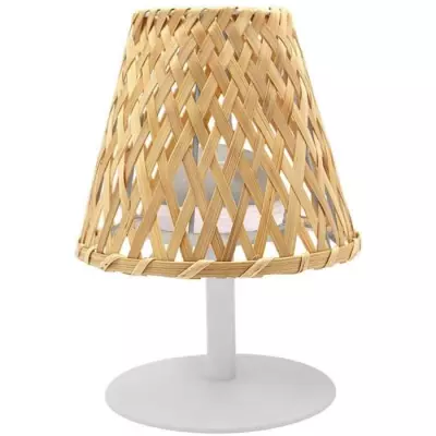 Lampe de table sans fil LUMISKY IBIZA - Bambou naturel - LED blanc chaud et blanc