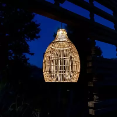 Suspension solaire LUMISKY - HOLIDAY - H42 cm - Style bohème naturel - LED blanc chaud
