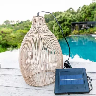 Suspension solaire LUMISKY - HOLIDAY - H42 cm - Style bohème naturel - LED blanc chaud
