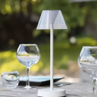 Lampe de table sans fil chic - LUMISKY BEVERLY WHITE