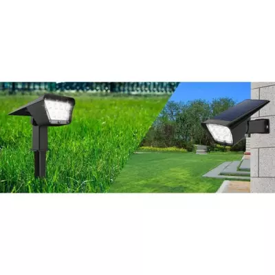 Lot de 2 spots solaires projecteur 2 en 1 pour un éclairage extérieur optimal