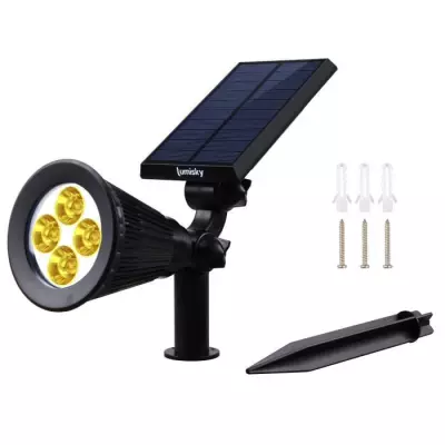 Lot de 2 projecteurs solaires Spiky - LUMI JARDIN - 200 Lumens