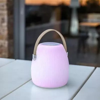 Lampe enceinte Bluetooth sans fil LUMISKY - Mini May Play - Ambiance LED multicolore - H23 cm