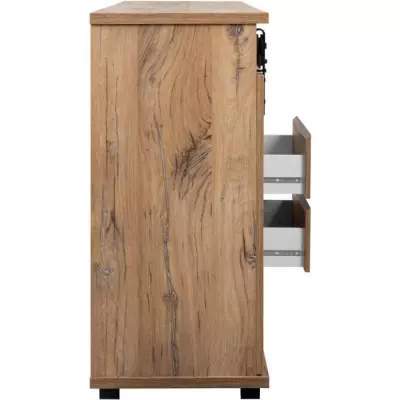 Buffet Manzano en Chêne Flagstaff - Design compact avec rangement optimal