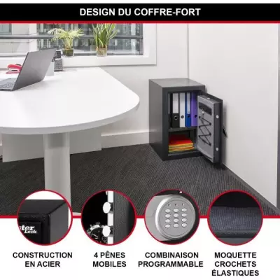 Coffre-Fort Haute Sécurité - MASTER LOCK - Combinaison Électronique - Large 61,7L