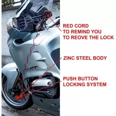 Antivol Moto Master Lock 8303EURDPS - Bloque Disque Rouge 80mm | Sécurité Maximale