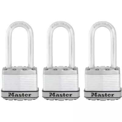 Lot de 3 Cadenas Haute Sécurité MASTER LOCK - Acier Laminé