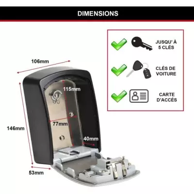 Armoire de sécurité Masterlock Boîte à clés XL 5403EURD - COFFRE FORT