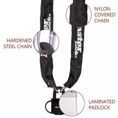 Chaîne antivol MASTER LOCK 8390EURDPRO - Sécurité renforcée - Noir