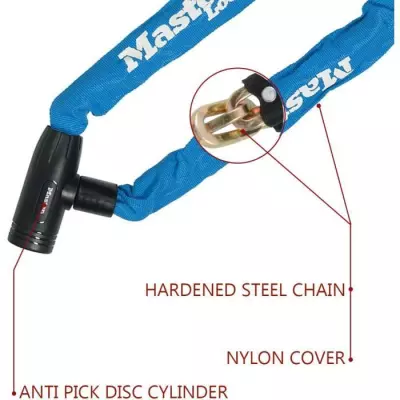 Chaîne antivol vélo bleue Master Lock [90 cm]