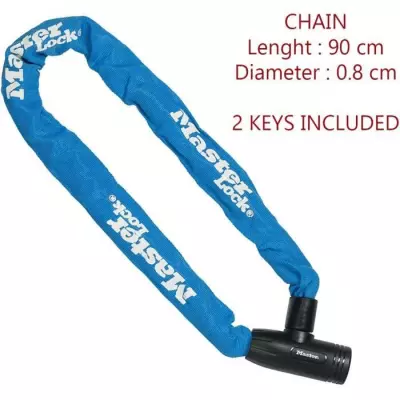 Chaîne antivol vélo bleue Master Lock [90 cm]