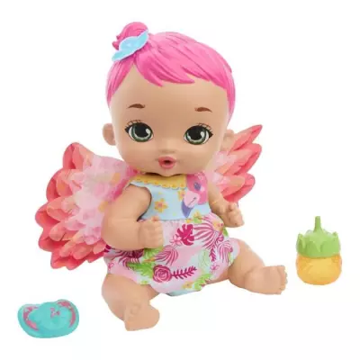 Poupon flamant rose interactif 30 cm - Fait pipi!