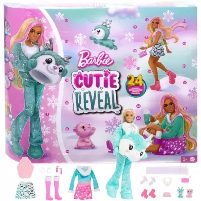 Calendrier de l'Avent Barbie Cutie Reveal - 1 poupée et 24 surprises