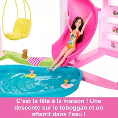 Barbie Maison de Rêve avec Piscine et Toboggan - Hauteur colis 22 cm
